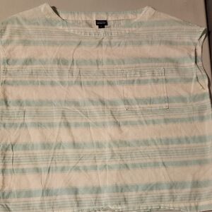 Patagonia Blue and White Striped Tank Top Casual